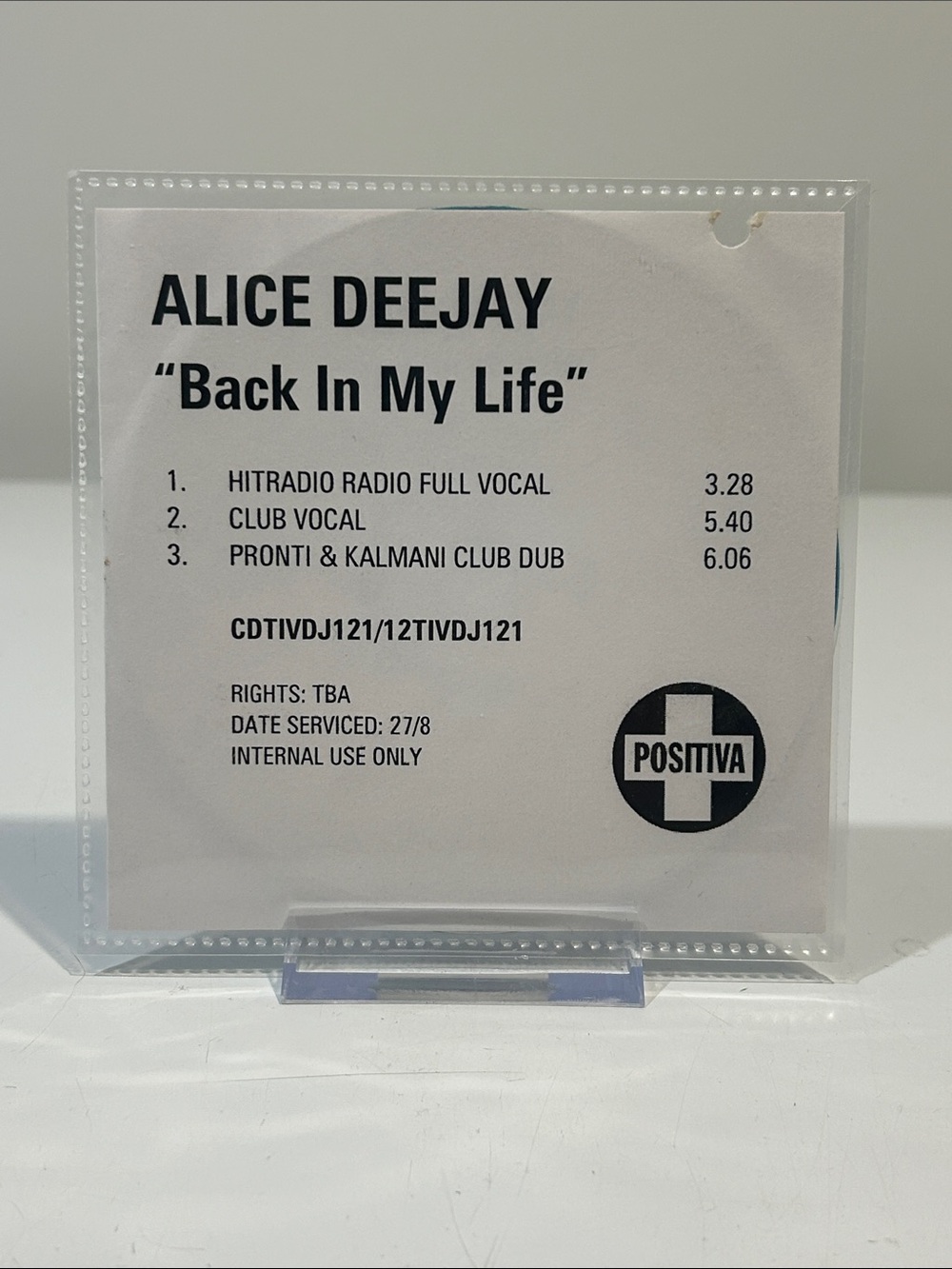 🤯5 for $20🤯 Alice Deejay “Back In My Life” Promo CDr Single [Dance Pop Trance]